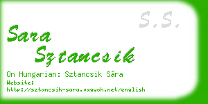 sara sztancsik business card